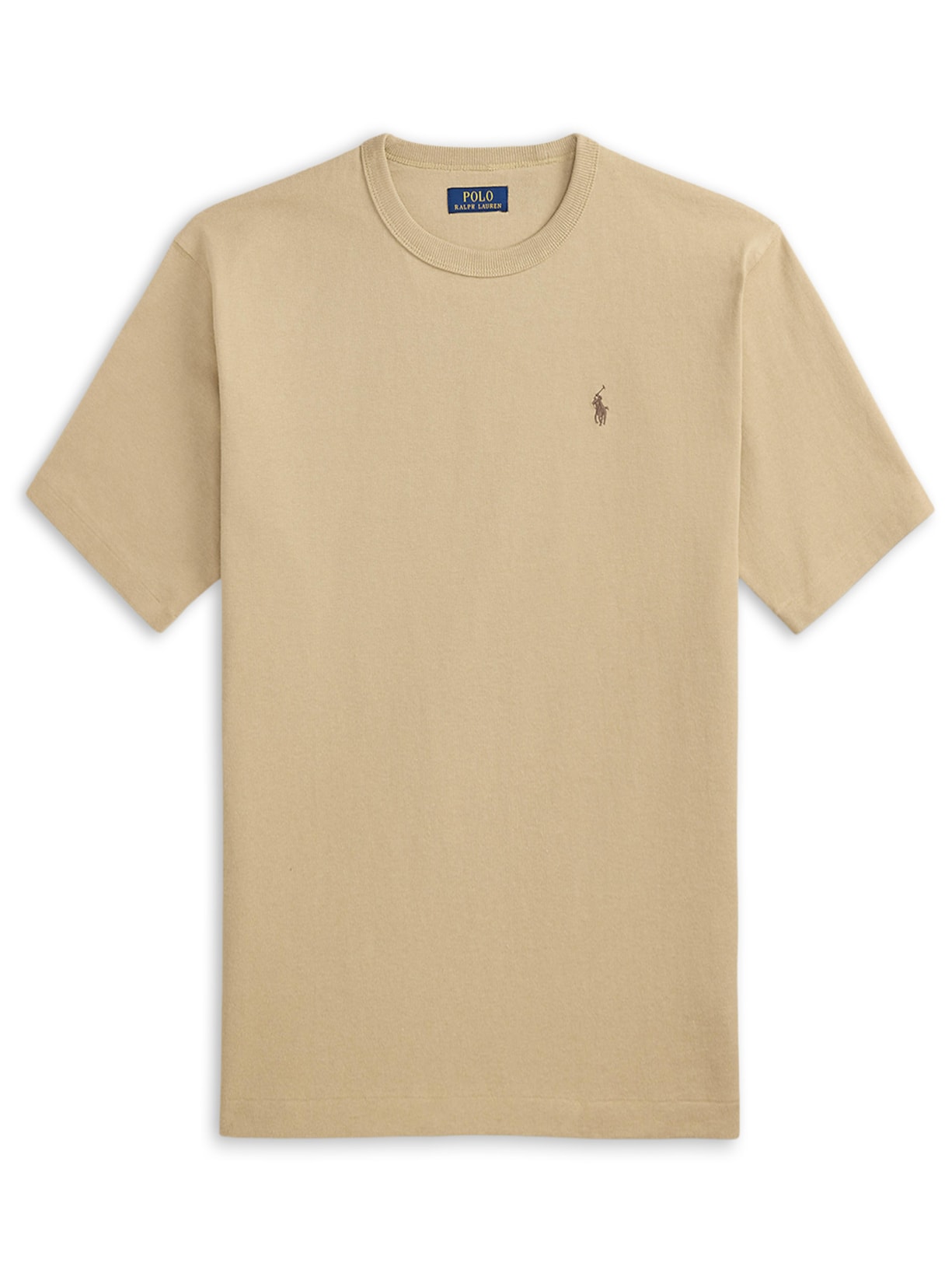 Camiseta Masculina Manga Curta Classic Logo Bordado Bege Polo Ralph Lauren