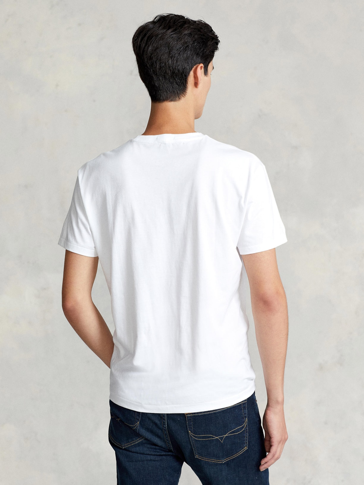 Camiseta Masculina Manga Curta Classic Logo Bordado Branco Polo Ralph Lauren