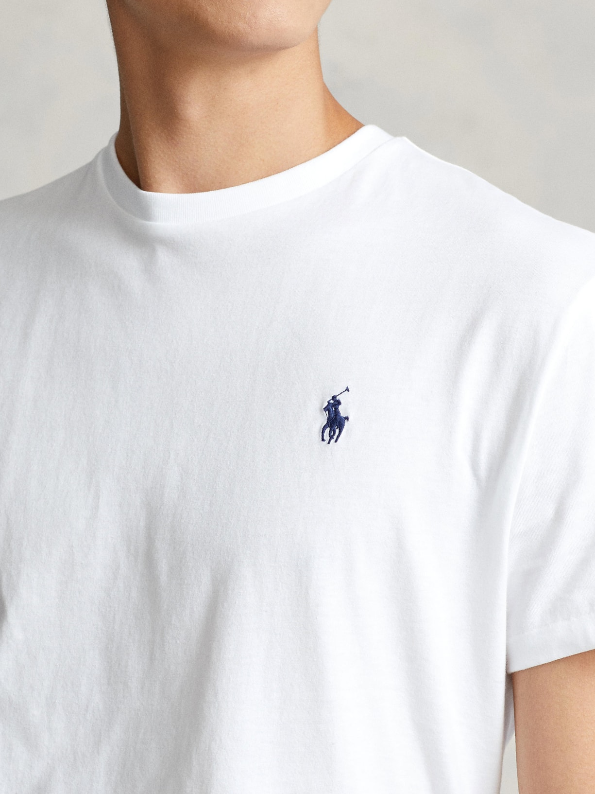 Camiseta Masculina Manga Curta Classic Logo Bordado Branco Polo Ralph Lauren