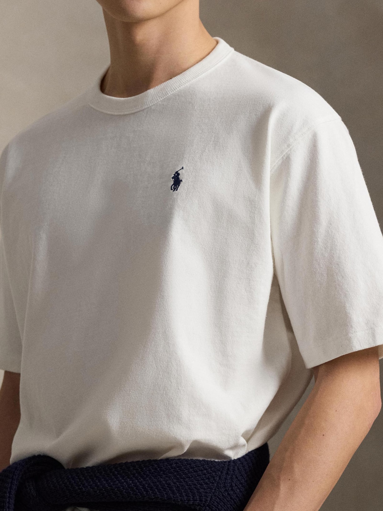 Camiseta Masculina Manga Curta Classic Logo Bordado Branco Polo Ralph Lauren