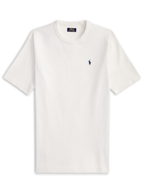 Camiseta Masculina Manga Curta Classic Logo Bordado - Branco