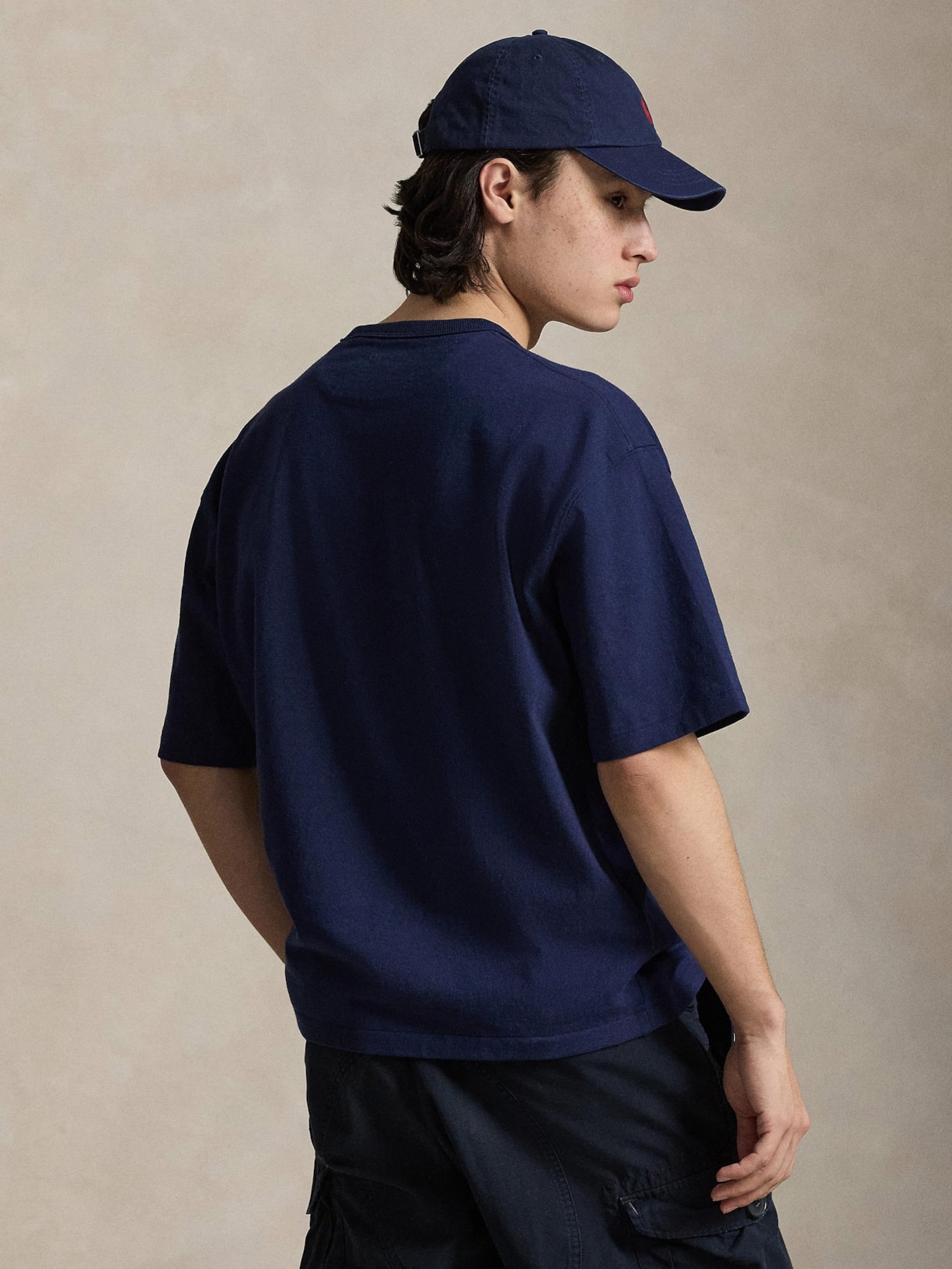 Camiseta Masculina Manga Curta Classic Logo Bordado Fit Relaxed Azul Polo Ralph Lauren