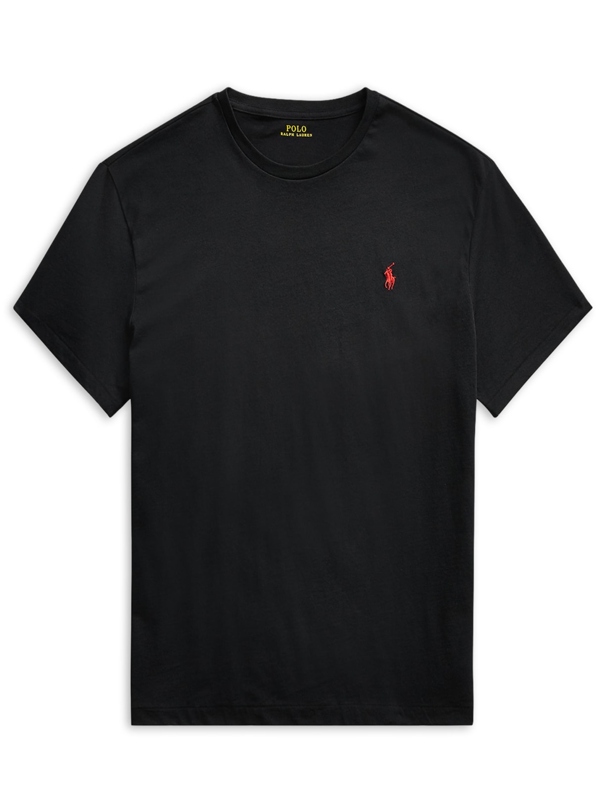 Camiseta Masculina Manga Curta Classic Logo Bordado Preto Polo Ralph Lauren