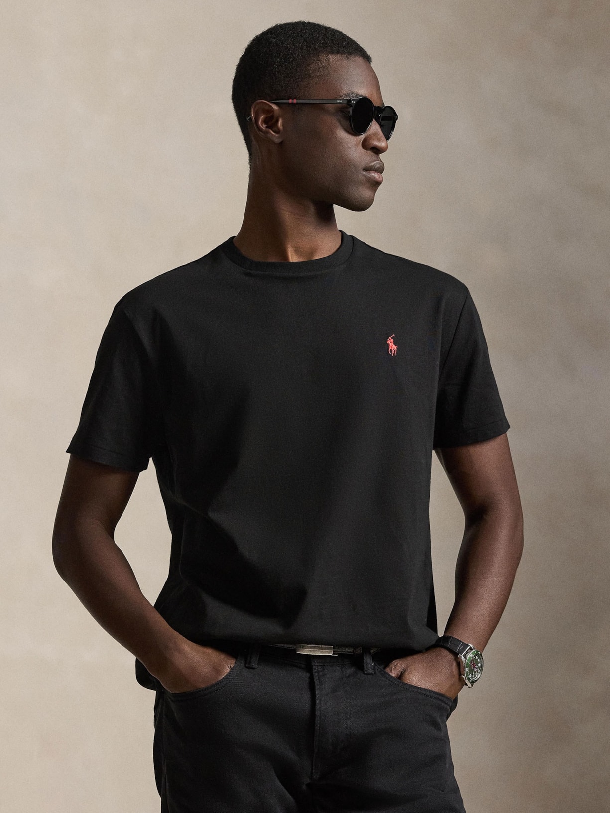 Camiseta Masculina Manga Curta Classic Logo Bordado Preto Polo Ralph Lauren