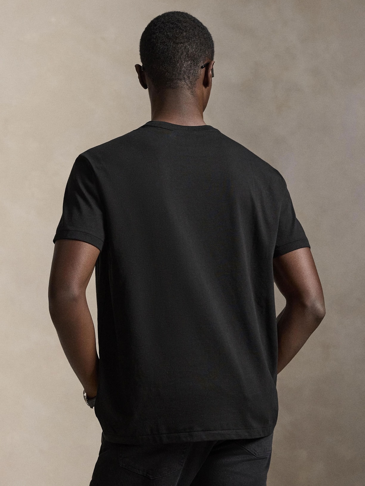 Camiseta Masculina Manga Curta Classic Logo Bordado Preto Polo Ralph Lauren