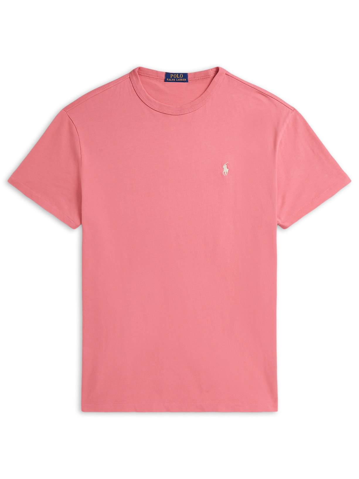 Camiseta Masculina Manga Curta Classic Logo Bordado - Rosa