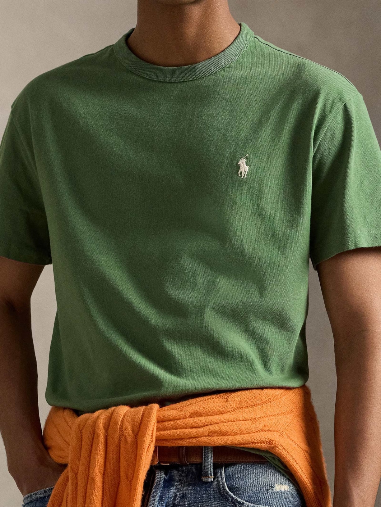 Camiseta Masculina Manga Curta Classic Logo Bordado Verde Polo Ralph Lauren
