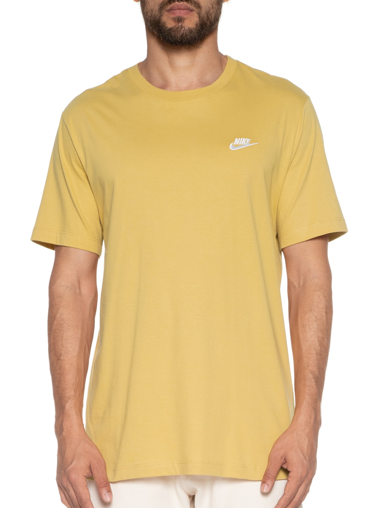 Camiseta Masculina Manga Curta Club Tee Amarelo Nike