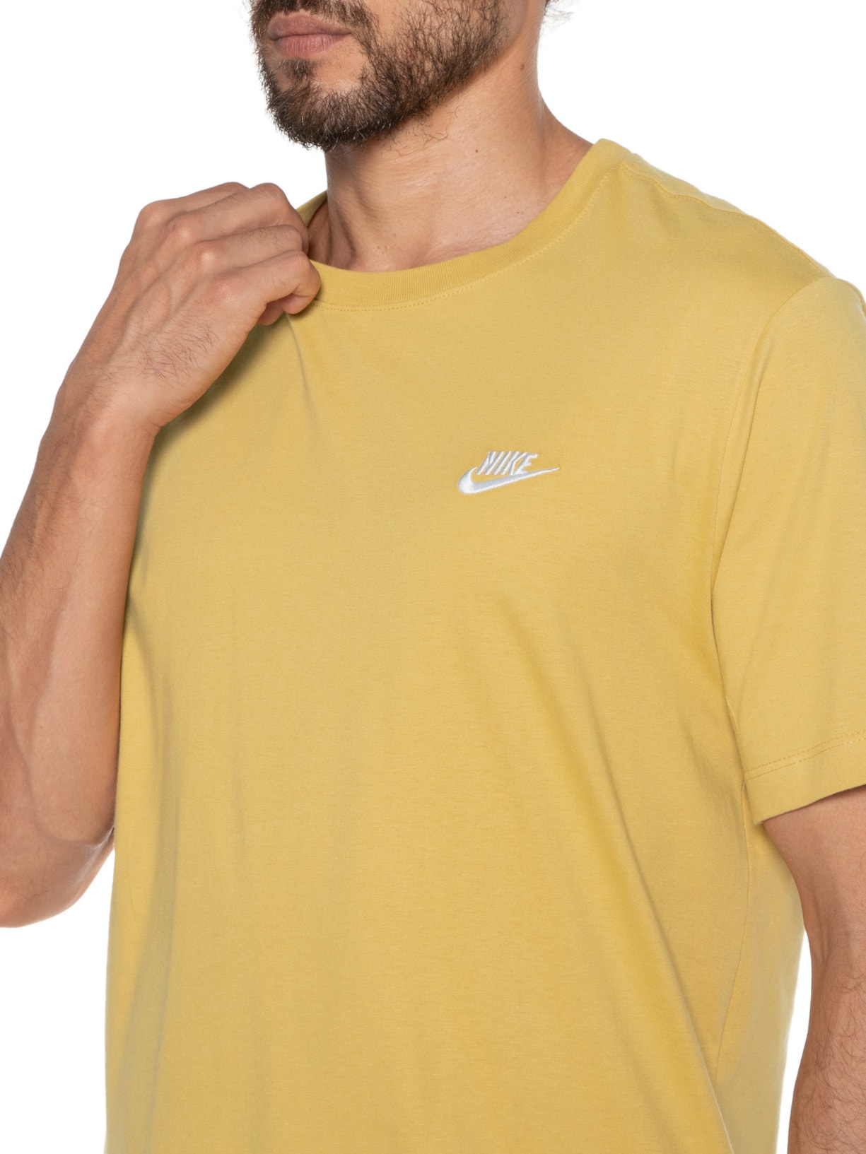 Camiseta Masculina Manga Curta Club Tee Amarelo Nike