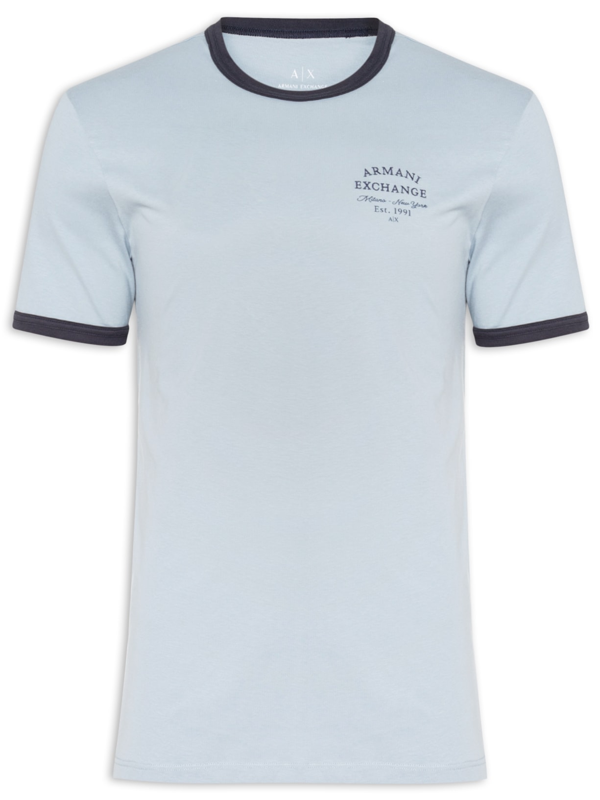 Camiseta Masculina Manga Curta College Logo - Azul