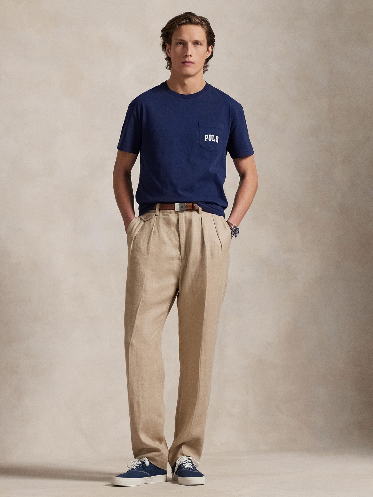 Camiseta Masculina Manga Curta Com Bolso Seasonal Bear Azul Polo Ralph Lauren