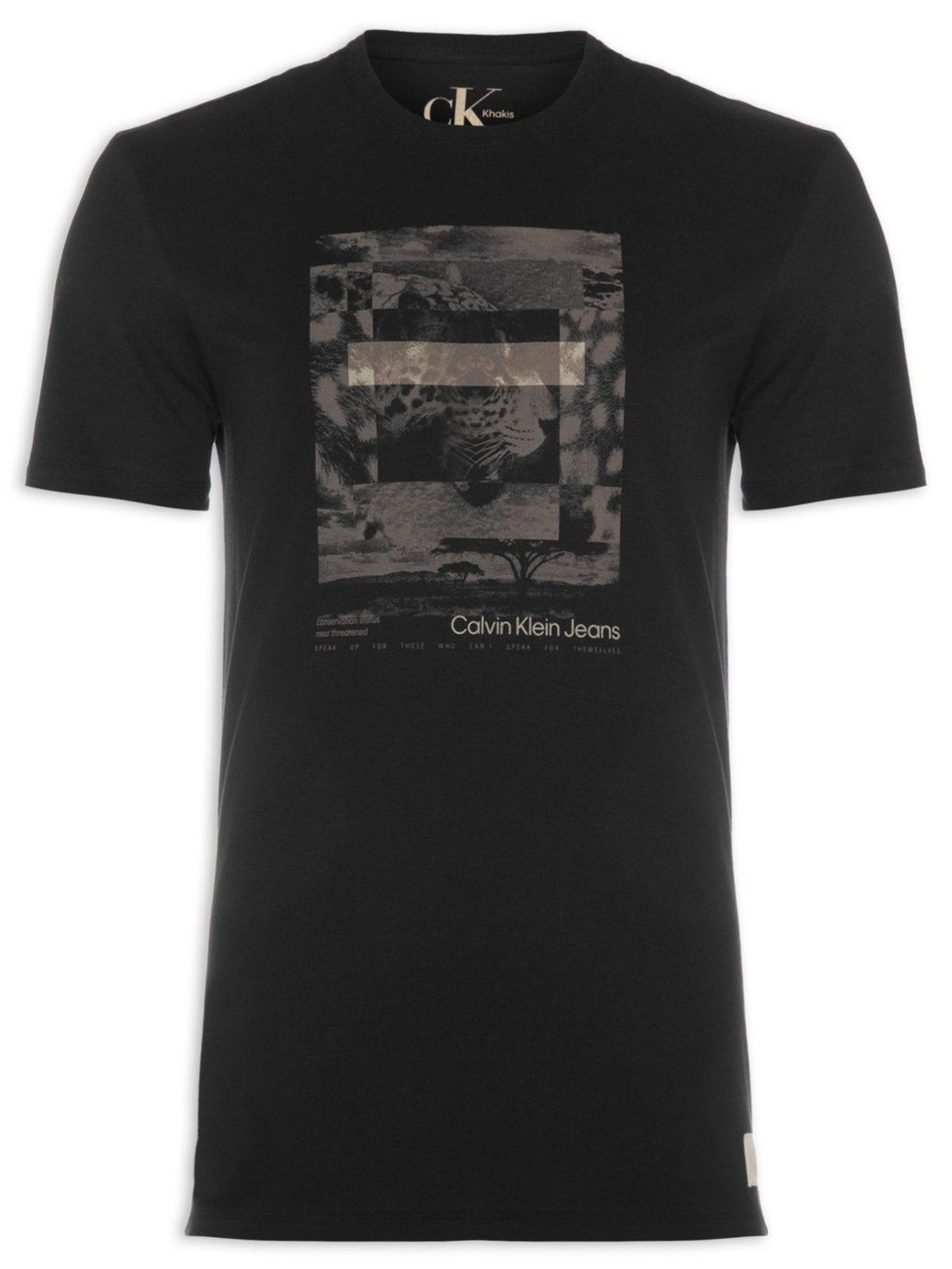 Camiseta Masculina Manga Curta Conservation Onça - Preto