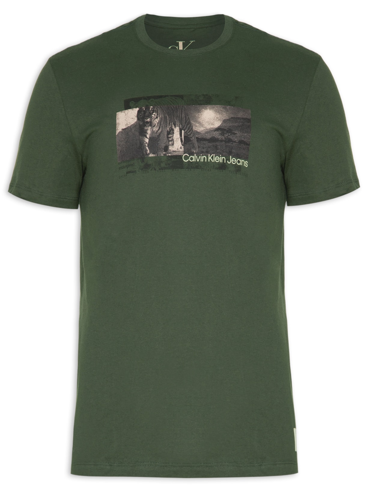 Camiseta Masculina Manga Curta Conservation Tigre - Verde