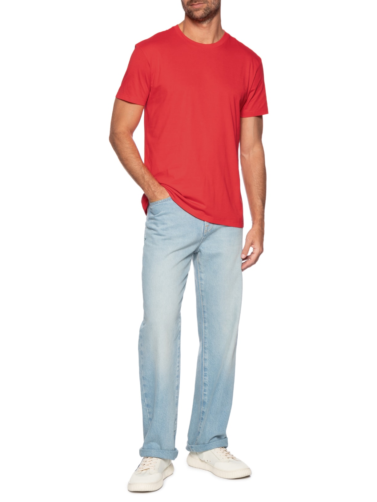 Camiseta Masculina Manga Curta Cores Vermelho Reserva