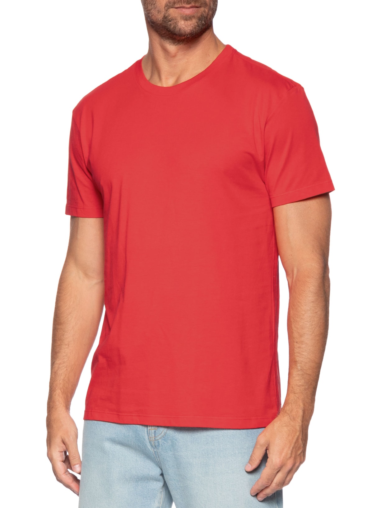 Camiseta Masculina Manga Curta Cores Vermelho Reserva
