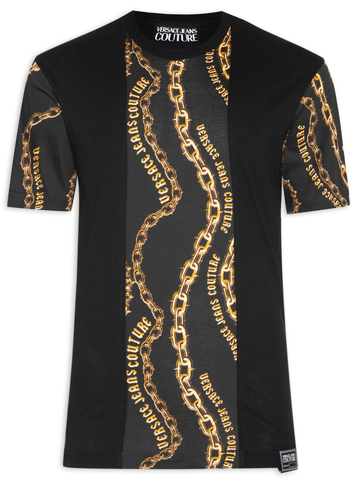 Camiseta Masculina Manga Curta Correntes - Preto