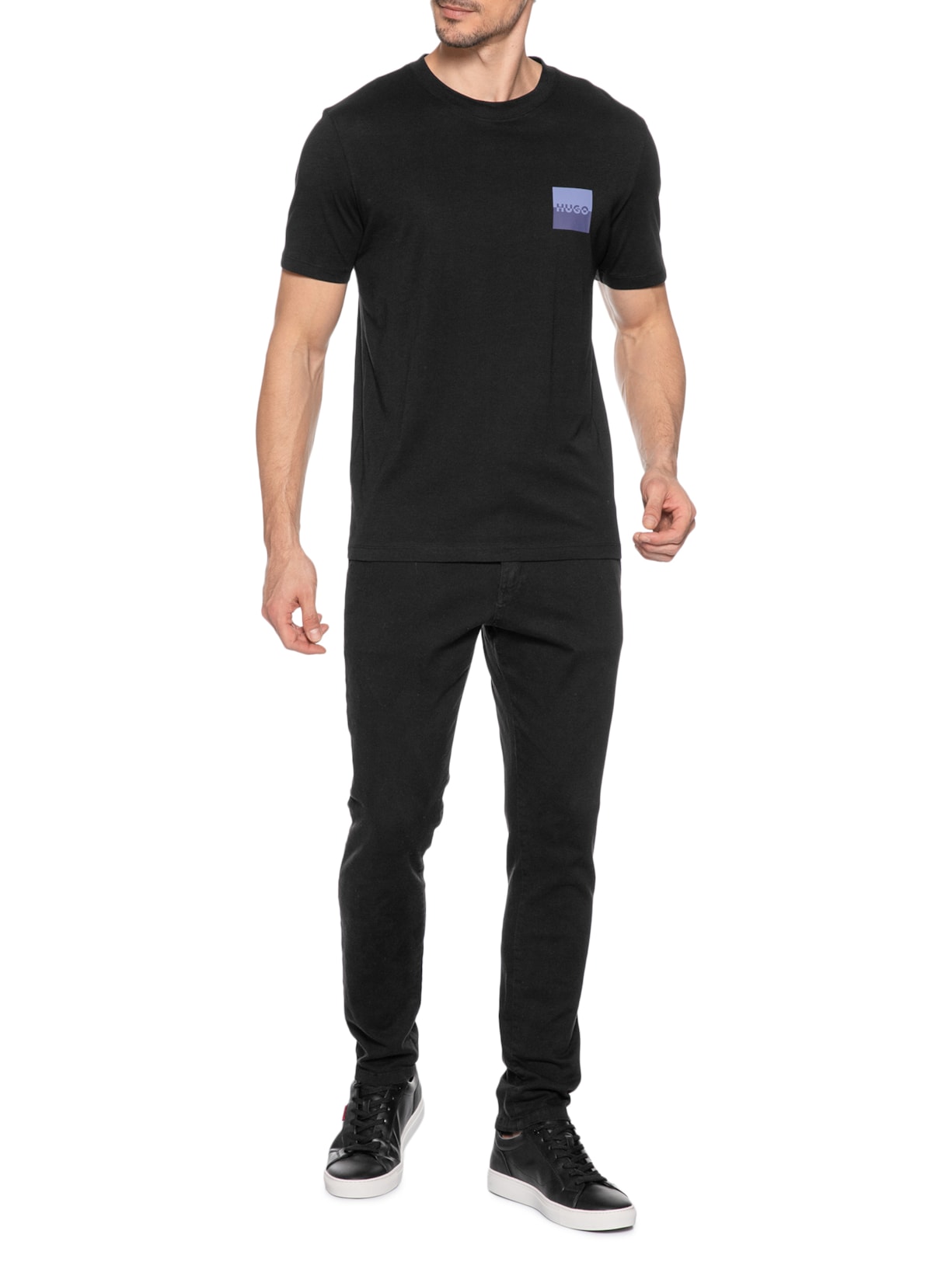 Camiseta Masculina Manga Curta Dapusi Preto Hugo