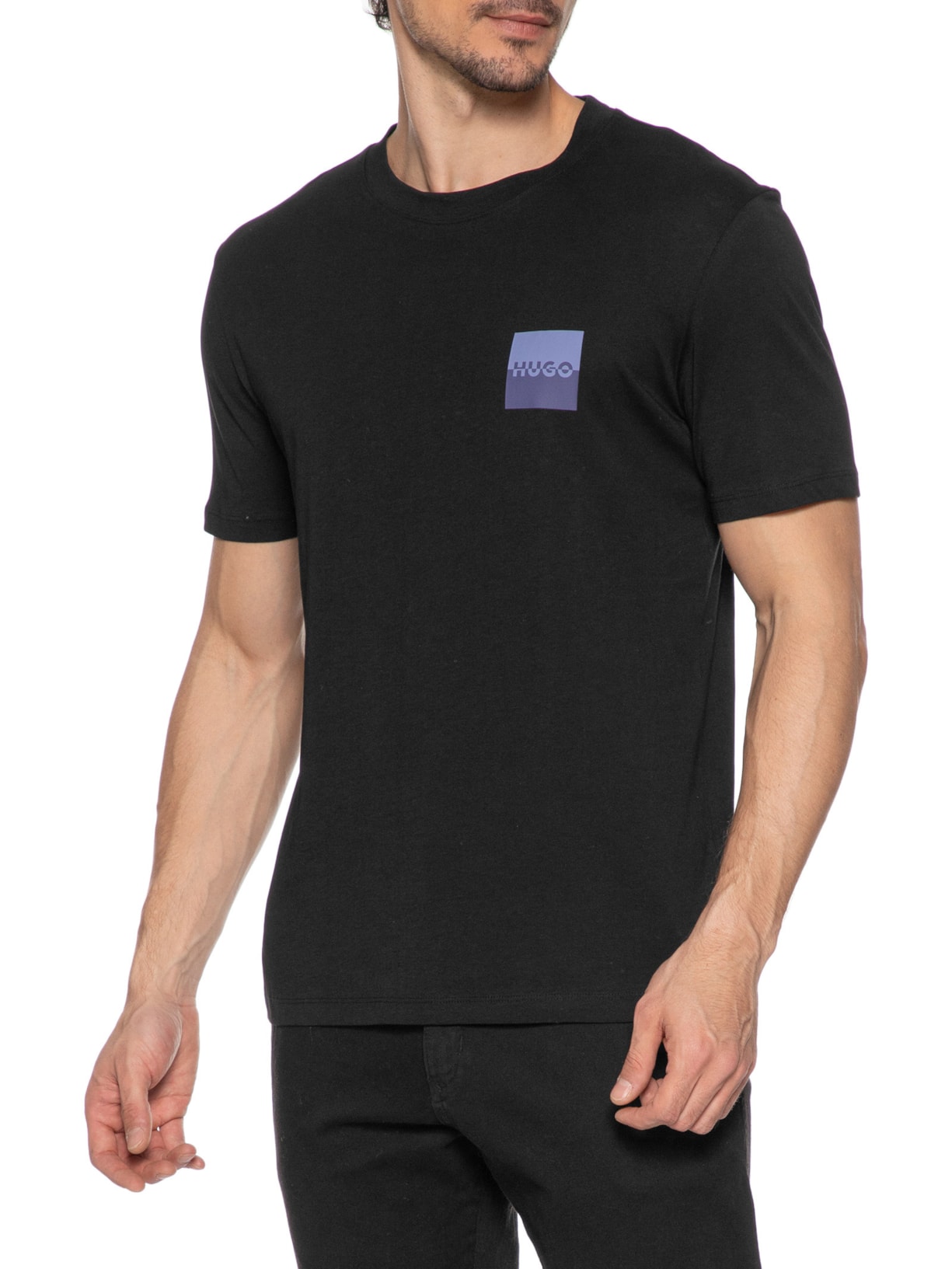 Camiseta Masculina Manga Curta Dapusi Preto Hugo