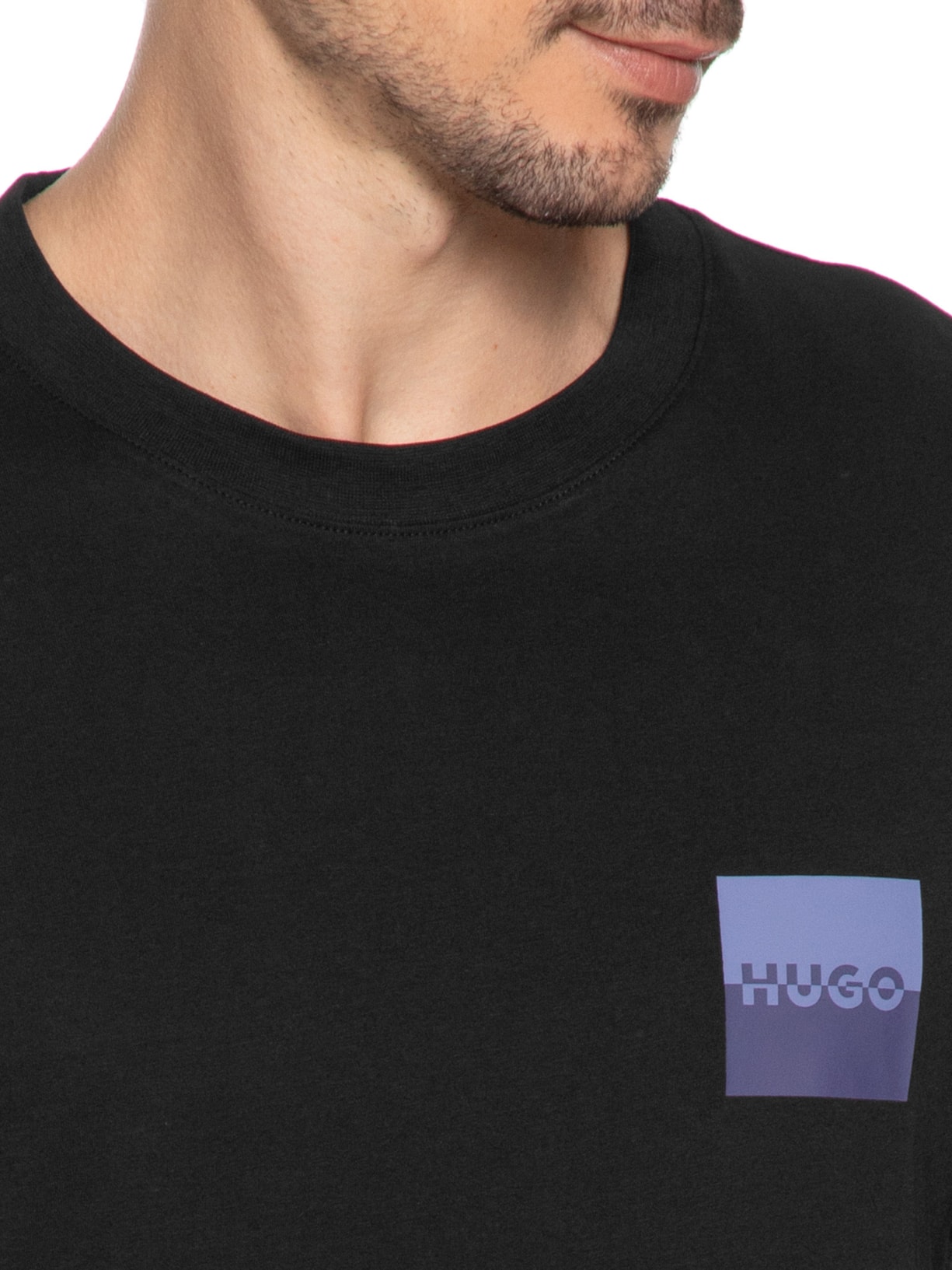 Camiseta Masculina Manga Curta Dapusi Preto Hugo