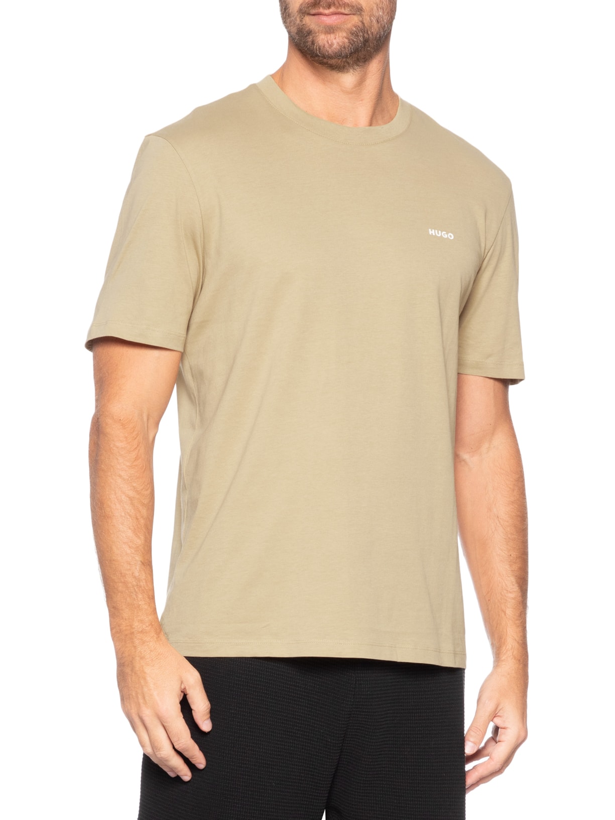Camiseta Masculina Manga Curta Dero Bege Hugo