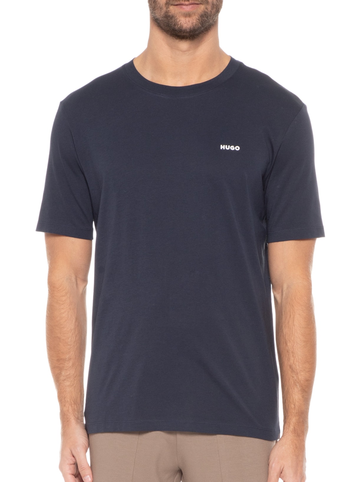 Camiseta Masculina Manga Curta Dero222 Azul Hugo