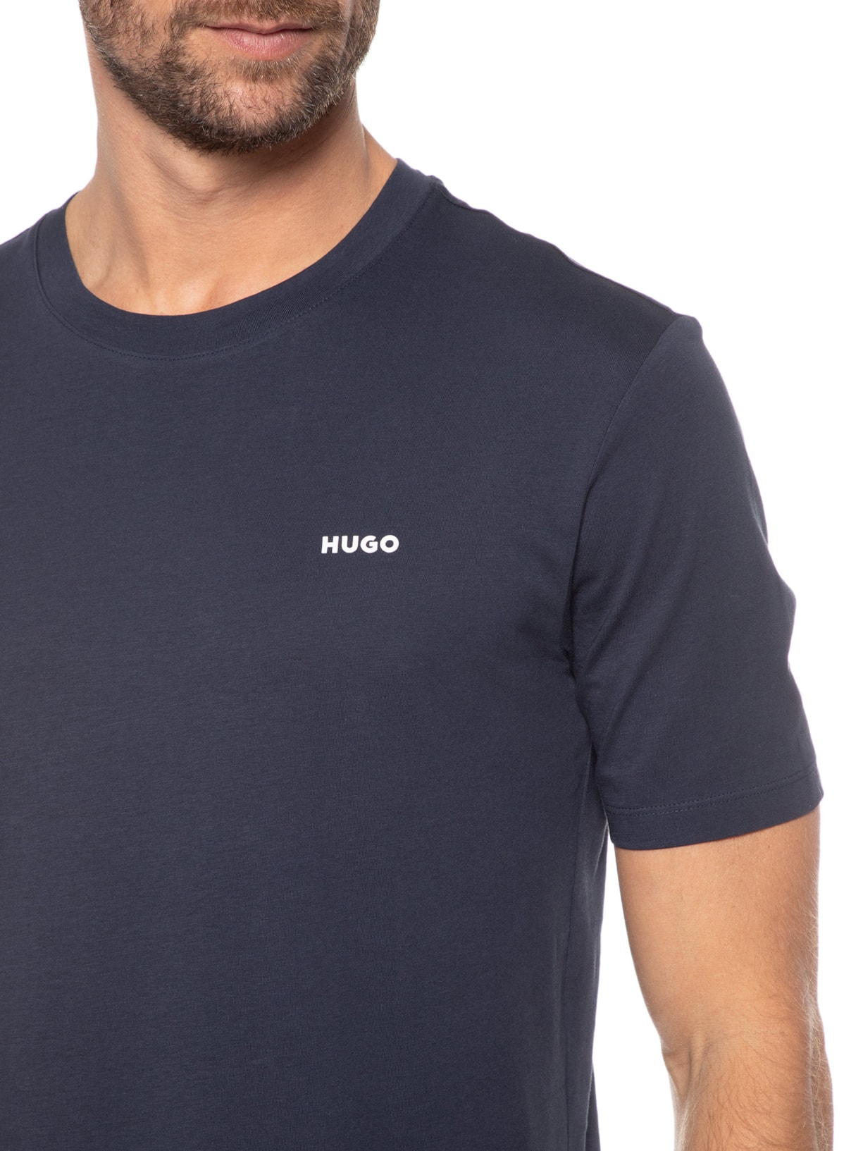 Camiseta Masculina Manga Curta Dero222 Azul Hugo