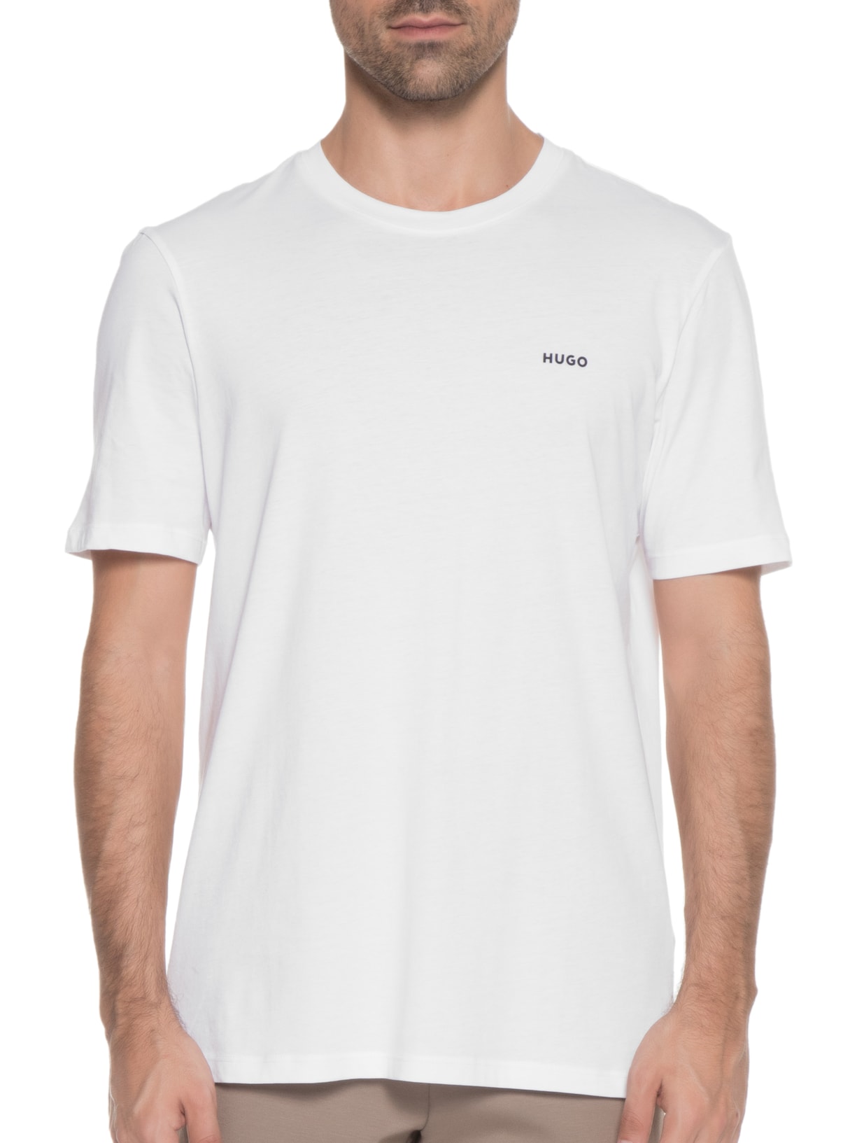 Camiseta Masculina Manga Curta Dero222 Branco Hugo