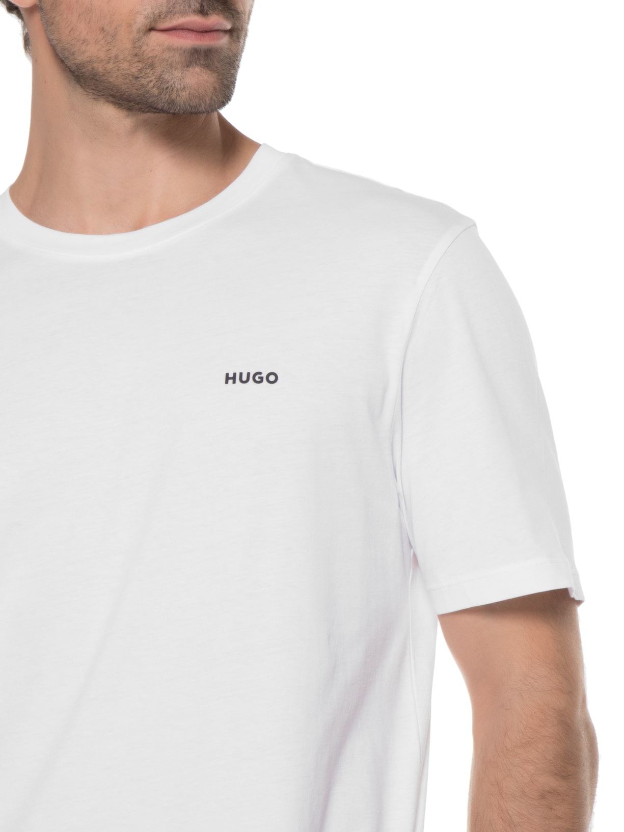 Camiseta Masculina Manga Curta Dero222 Branco Hugo