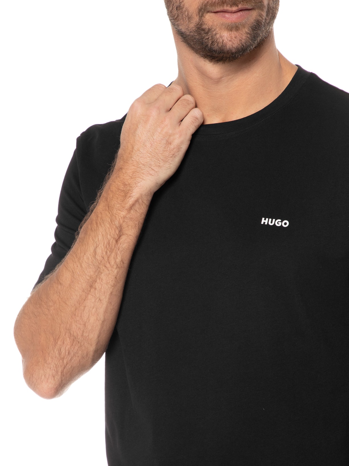 Camiseta Masculina Manga Curta Dero222 Preto Hugo