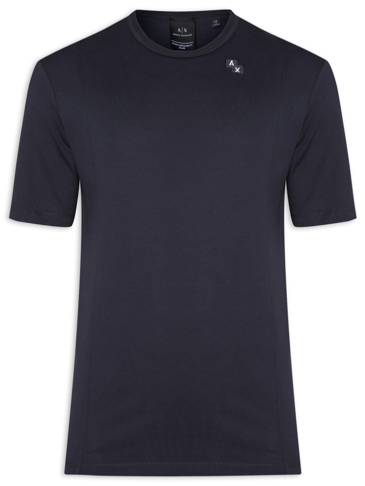 Camiseta Masculina Manga Curta Detalhe - Azul