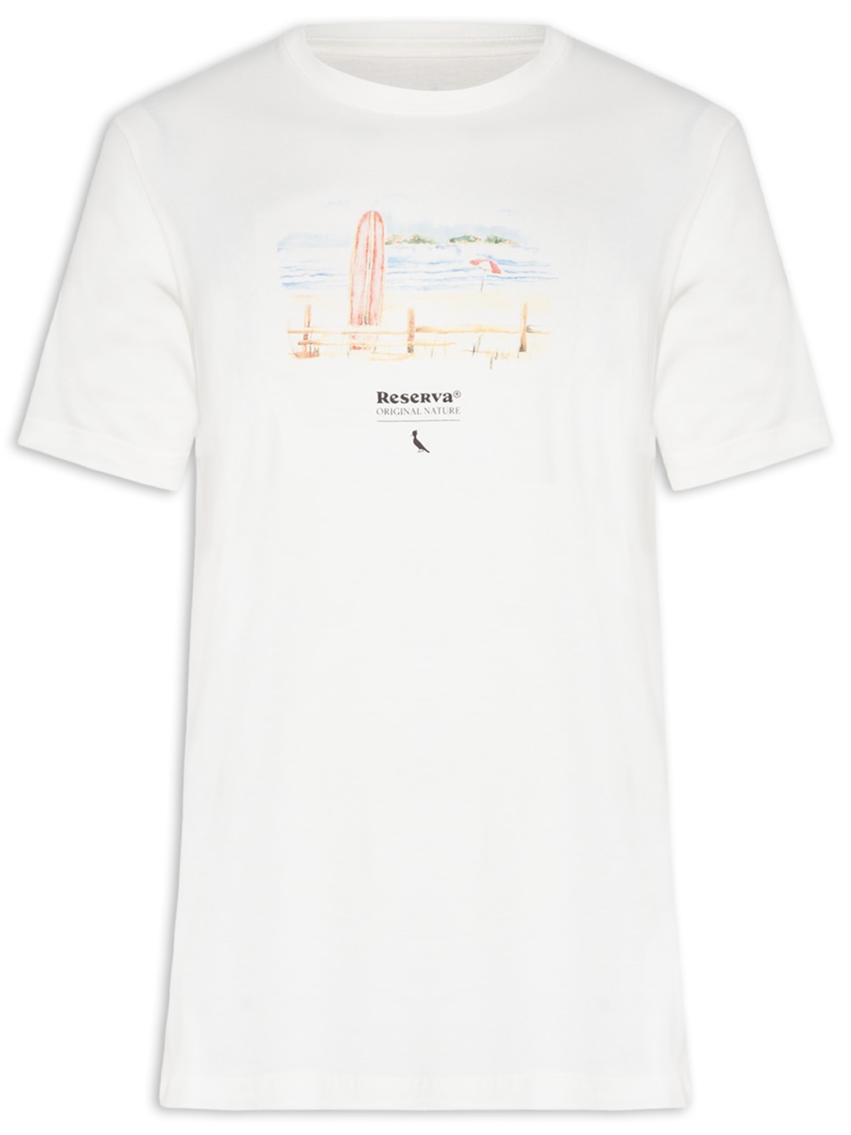 Camiseta Masculina Manga Curta Deu Praia - Branco