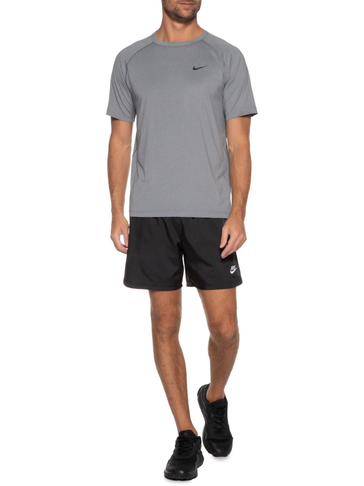 Camiseta Masculina Manga Curta Df Ready Ss Cinza Nike