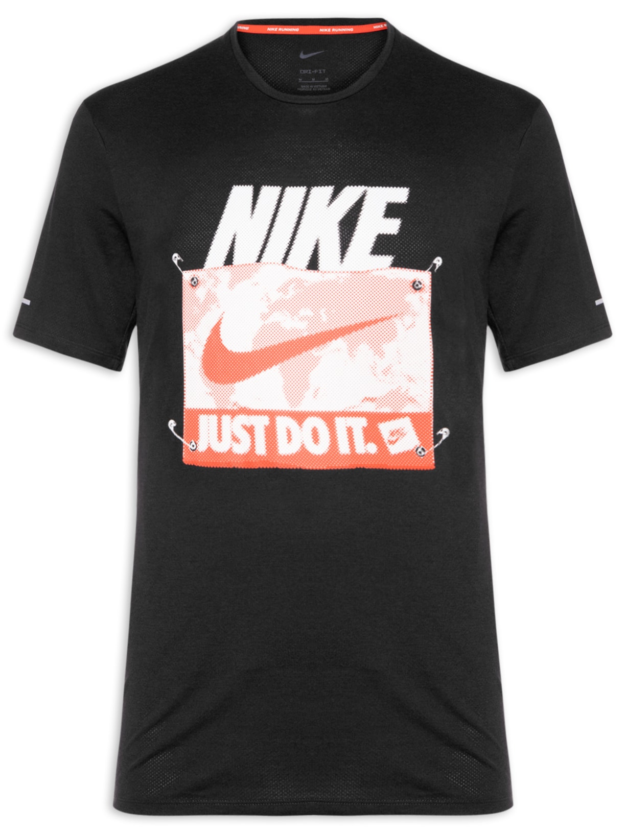 Camiseta Masculina Manga Curta DF Run Energy - Preto