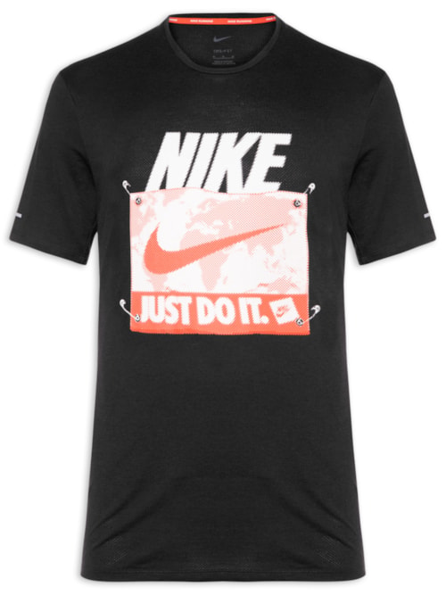 Camiseta Masculina Manga Curta DF Run Energy - Preto