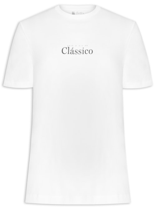 Camiseta Masculina Manga Curta Dia De Clássico - Branco
