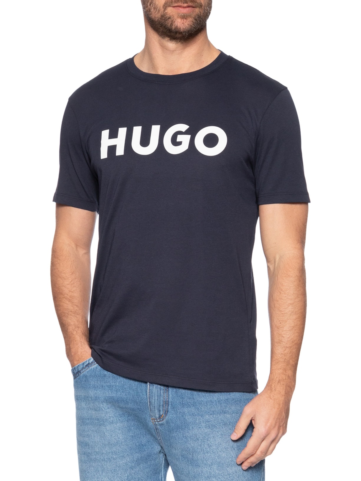 Camiseta Masculina Manga Curta Dilúvio Azul Hugo