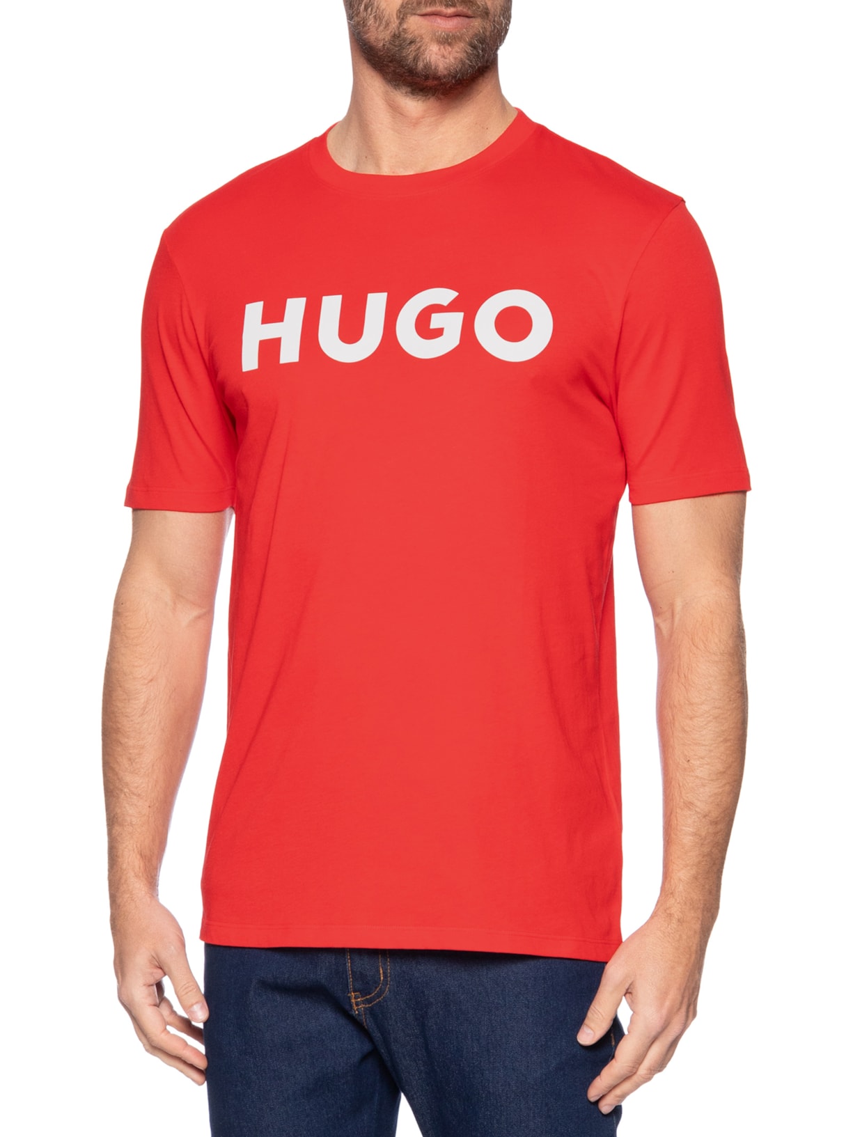 Camiseta Masculina Manga Curta Dilúvio Vermelho Hugo