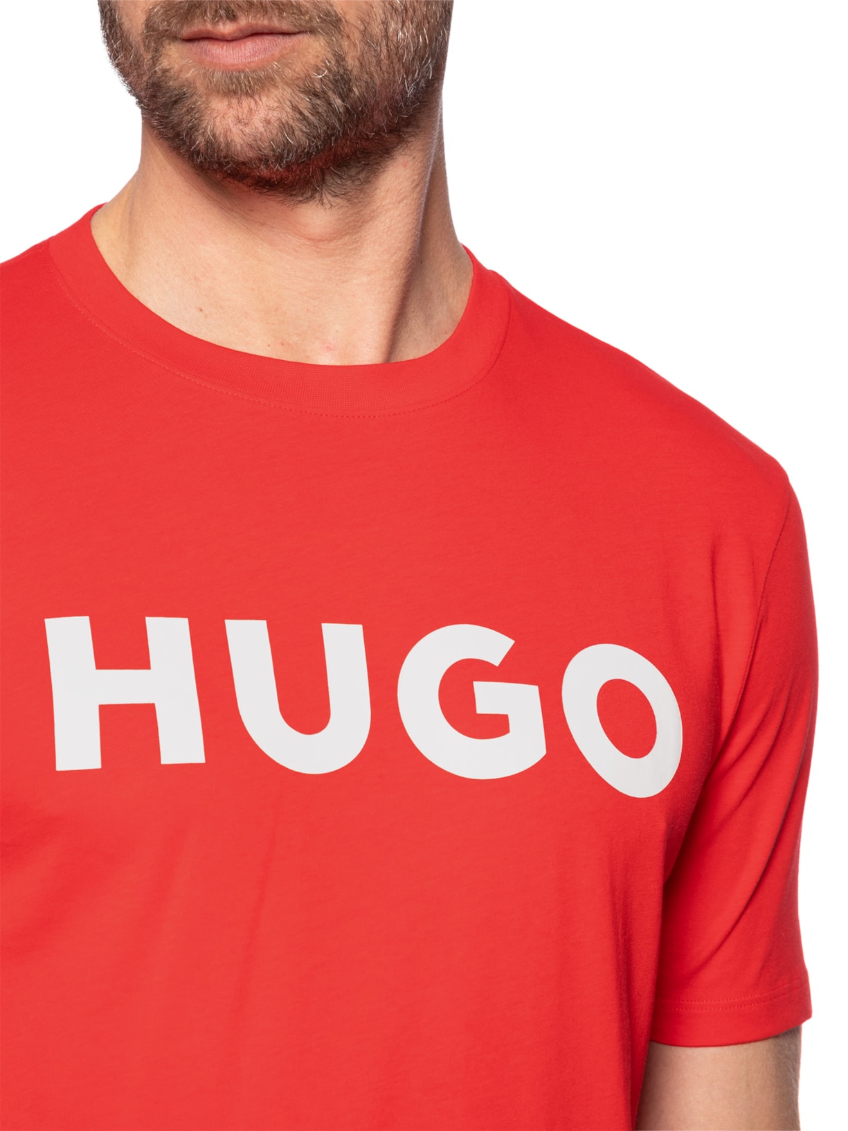 Camiseta Masculina Manga Curta Dilúvio Vermelho Hugo