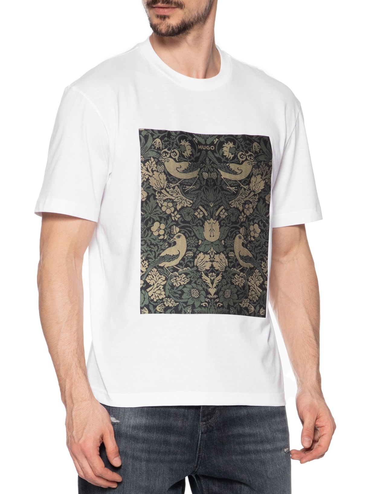 Camiseta Masculina Manga Curta Dipasly Branco Hugo