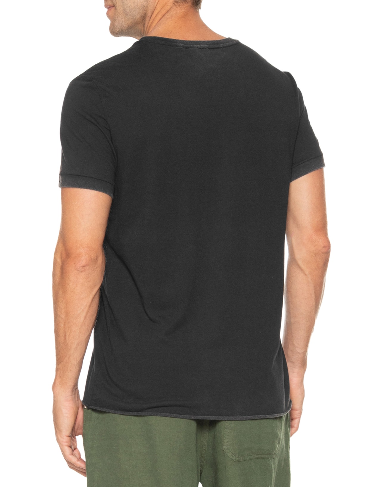 Camiseta Masculina Manga Curta Double Ipanema Kingdom Preto Osklen