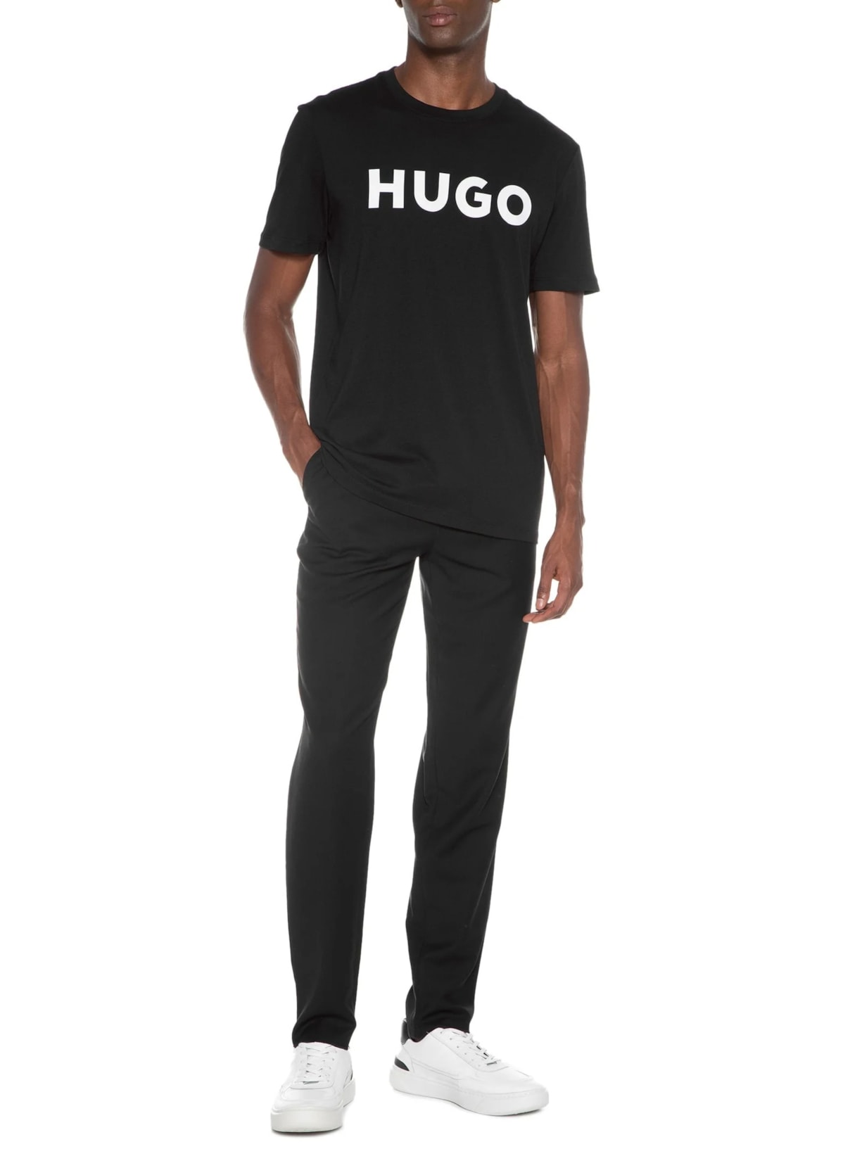 Camiseta Masculina Manga Curta Dulivio Preto Hugo