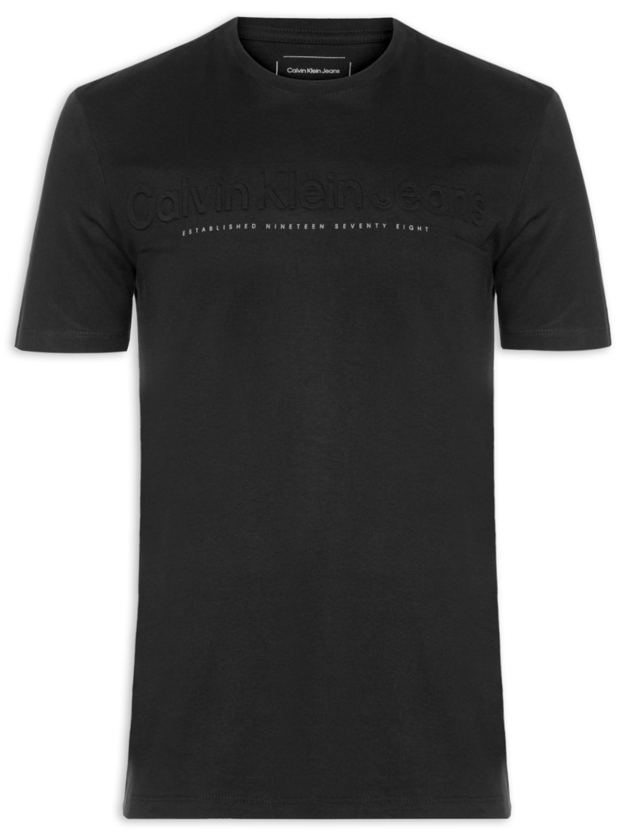 Camiseta Masculina Manga Curta Embossed Minimal Logo - Preto