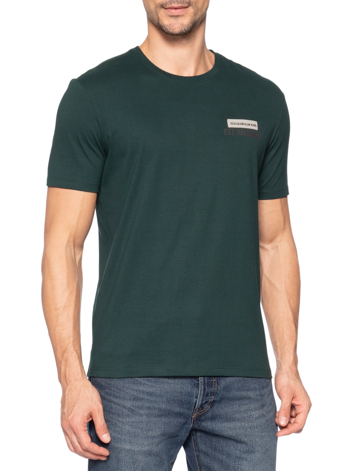 Camiseta Masculina Manga Curta Established Verde Calvin Klein Jeans