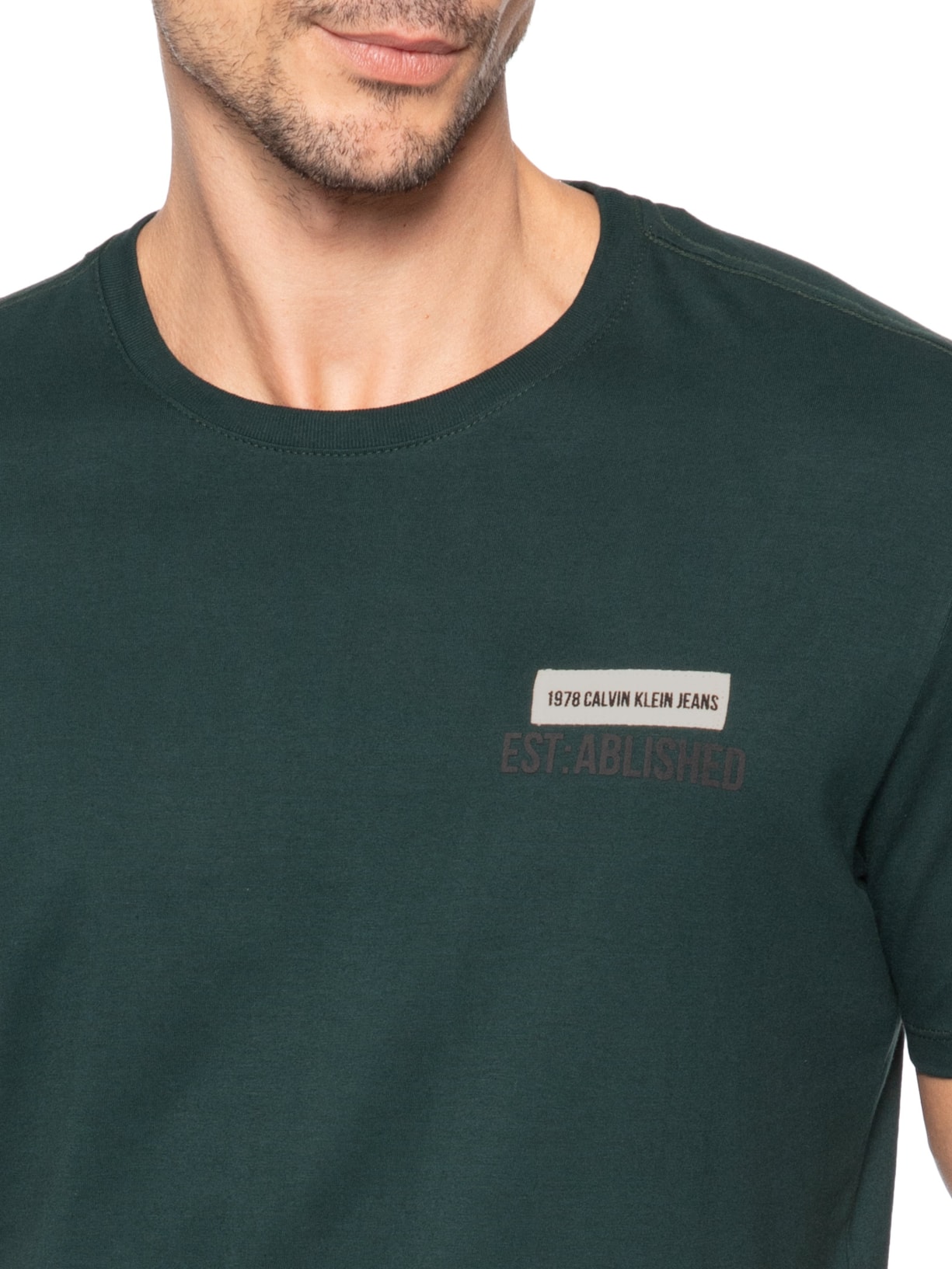 Camiseta Masculina Manga Curta Established Verde Calvin Klein Jeans