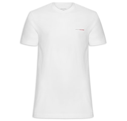 Camiseta Masculina Manga Curta Estampa - Branco