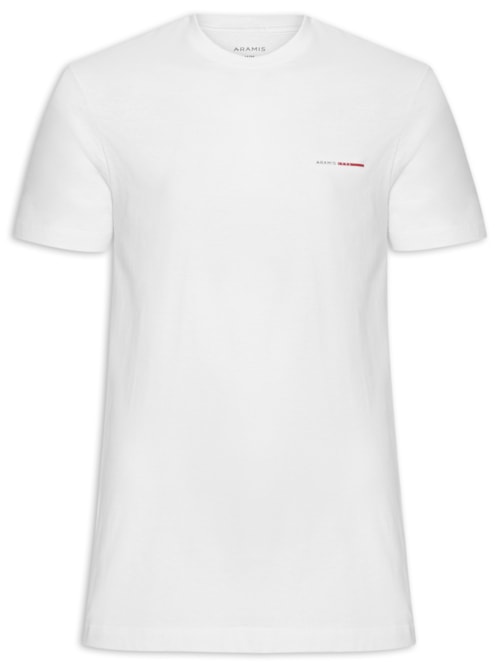 Camiseta Masculina Manga Curta Estampa - Branco