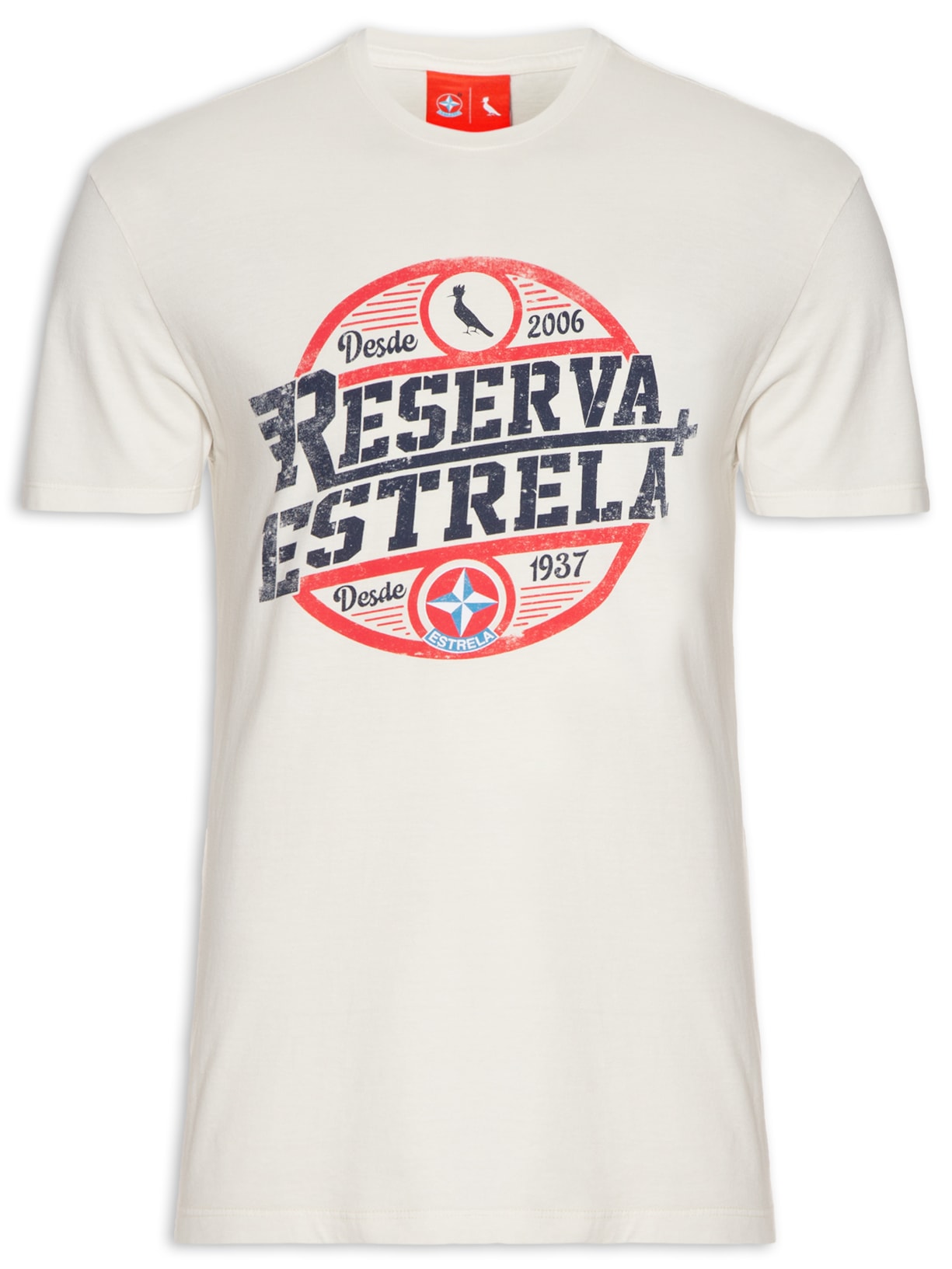 Camiseta Masculina Manga Curta Estampa Estrela Stamp - Off-white