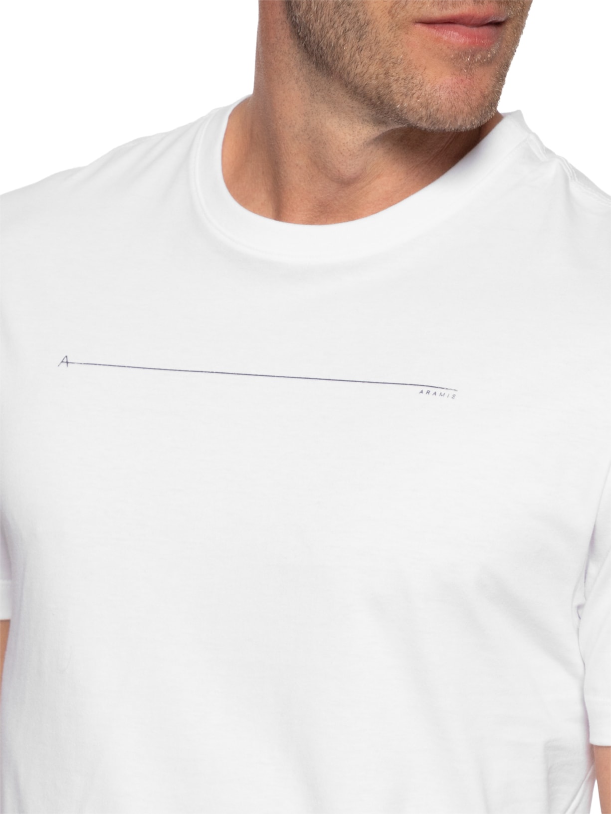 Camiseta Masculina Manga Curta Estampa Icon Branco Aramis