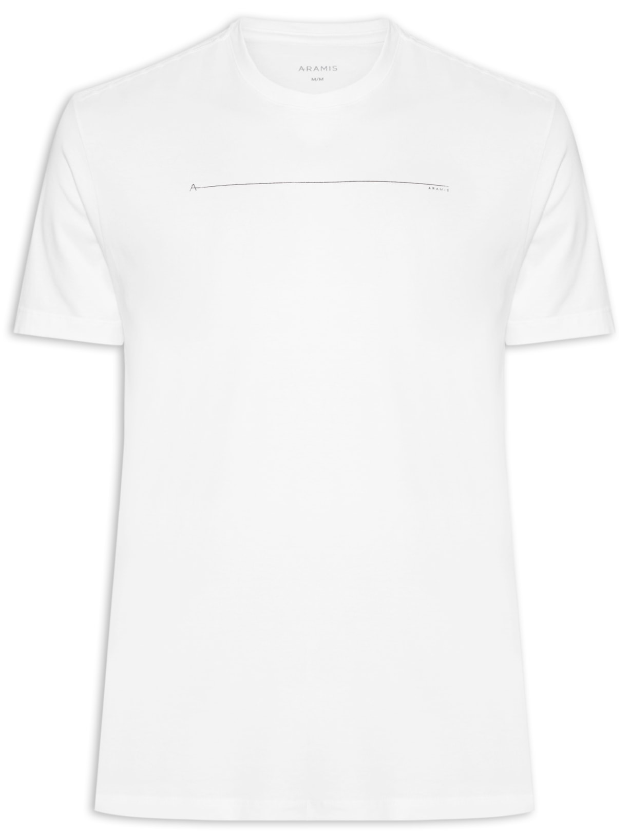 Camiseta Masculina Manga Curta Estampa Icon Branco Aramis