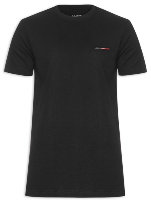 Camiseta Masculina Manga Curta Estampa - Preto